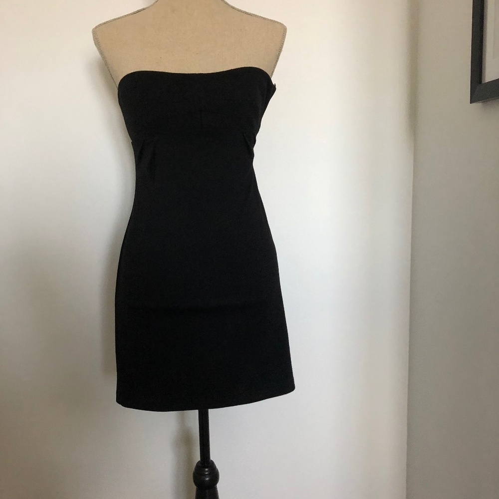 Aritzia Strapless Black Mini Dress
